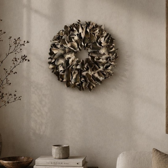 Krans palm petal wreath yellow.